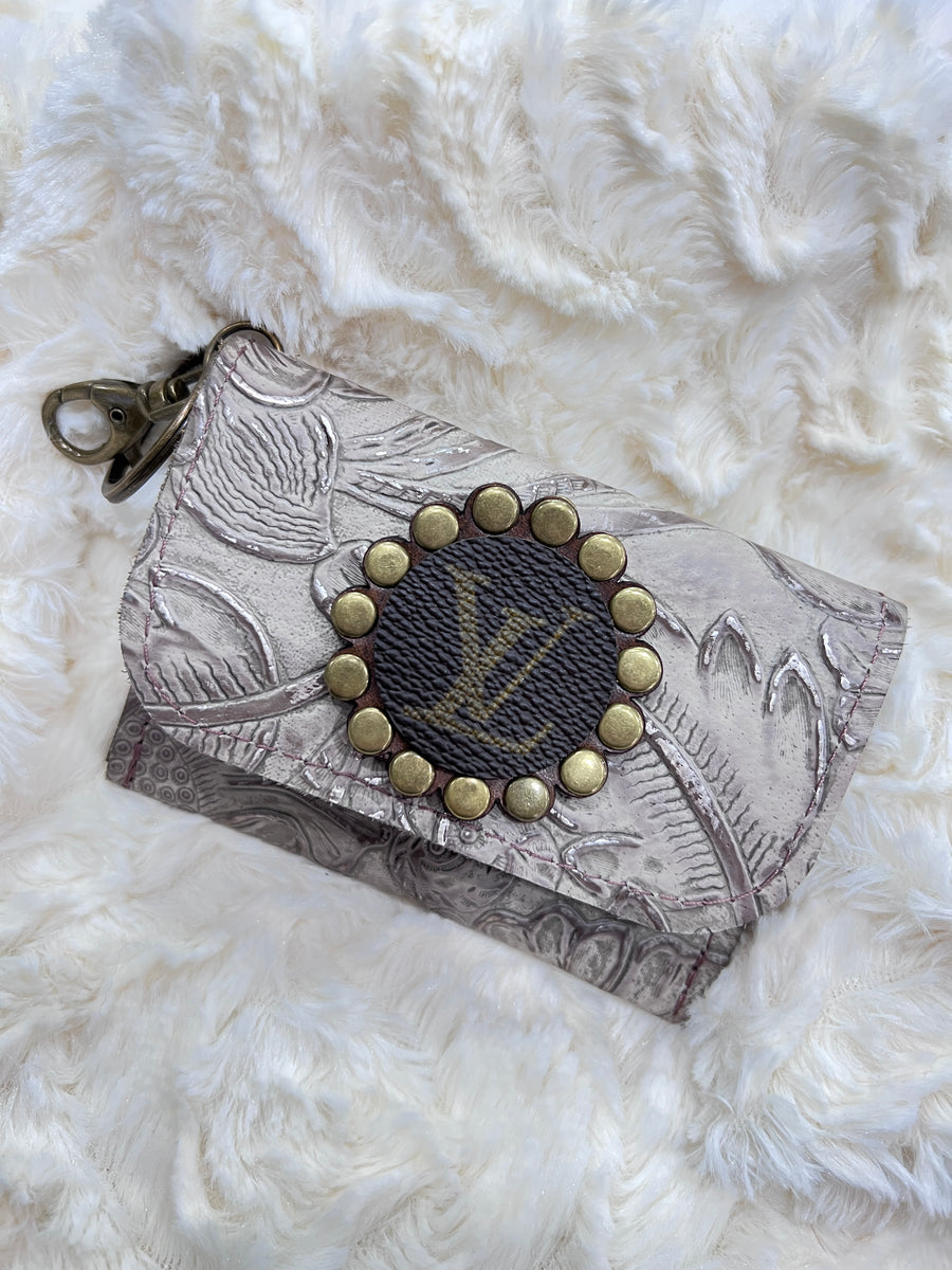 Dolly Card Case Wallet with LV Upcycled Nail-head Medallion Accent Logo