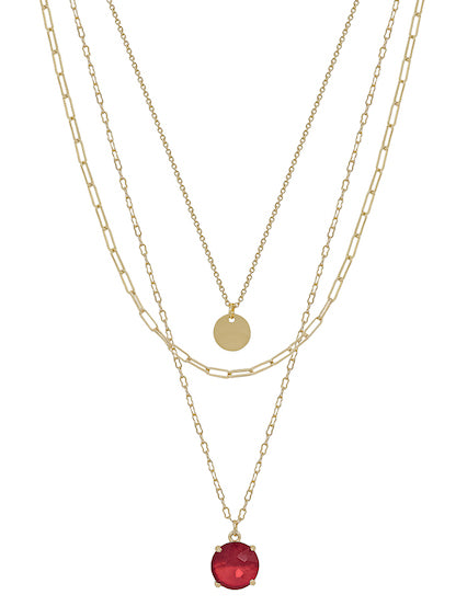 Meghan Browne Carley Ruby Gold Necklace