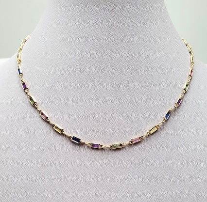 Meghan Browne Celery Pastel Multi-Stone Gold Necklace