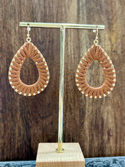 Leather Wrapped Dropped Earrings