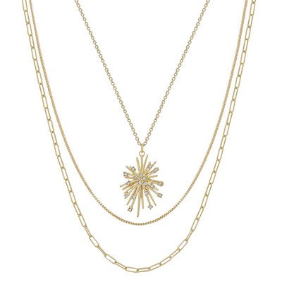 Meghan Browne Cope Gold Starburst Necklace