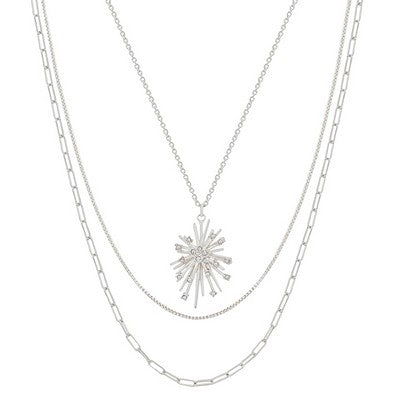 Meghan Browne Cope Silver Starburst Necklace