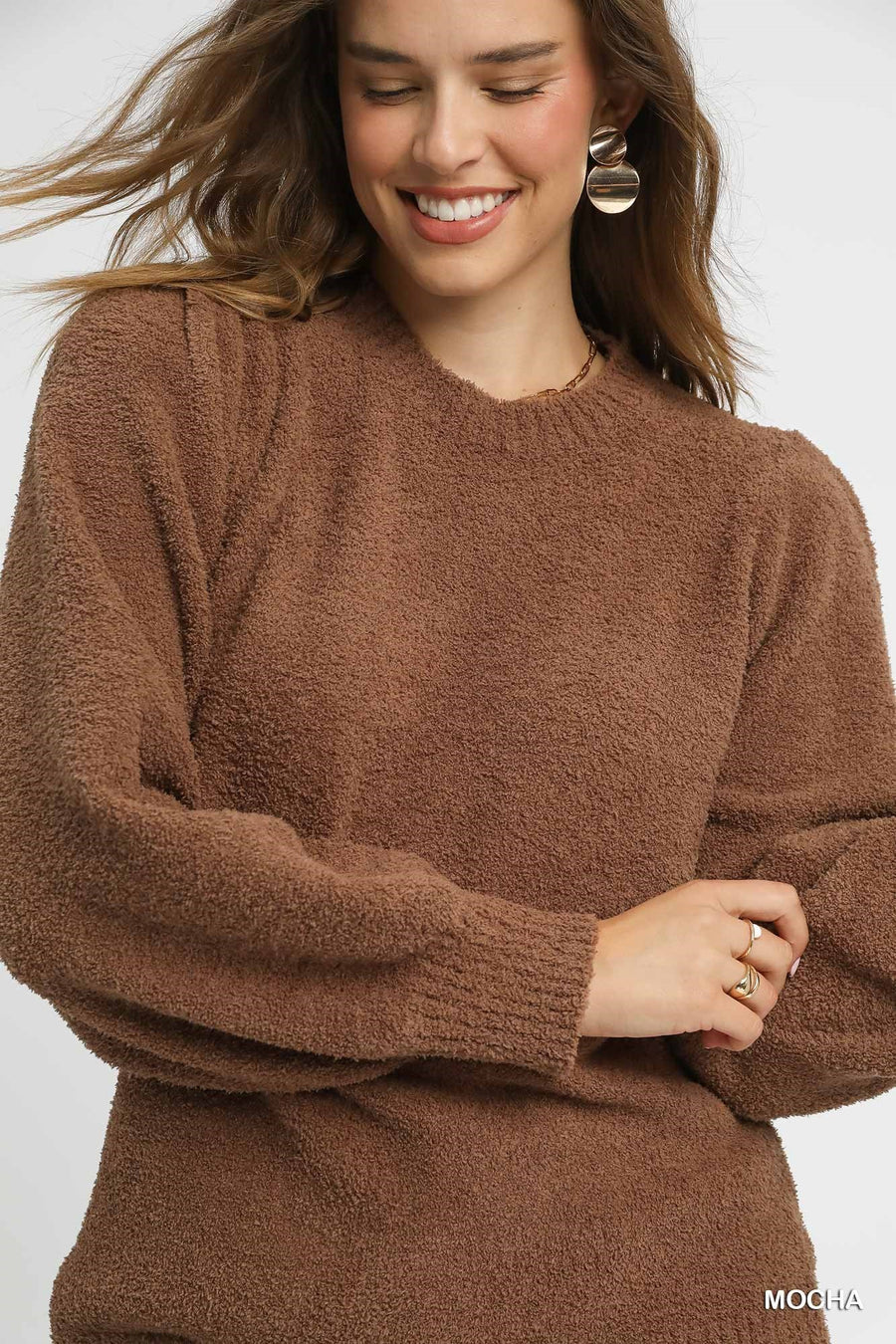 Hamilton Cozy Textured Balloon Sleeve Sweater