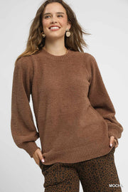 Hamilton Cozy Textured Balloon Sleeve Sweater