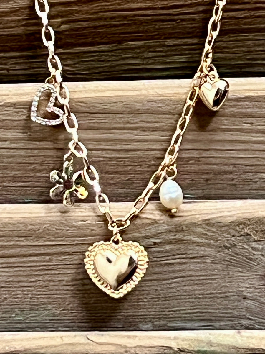 Romance Gold Charm Necklace