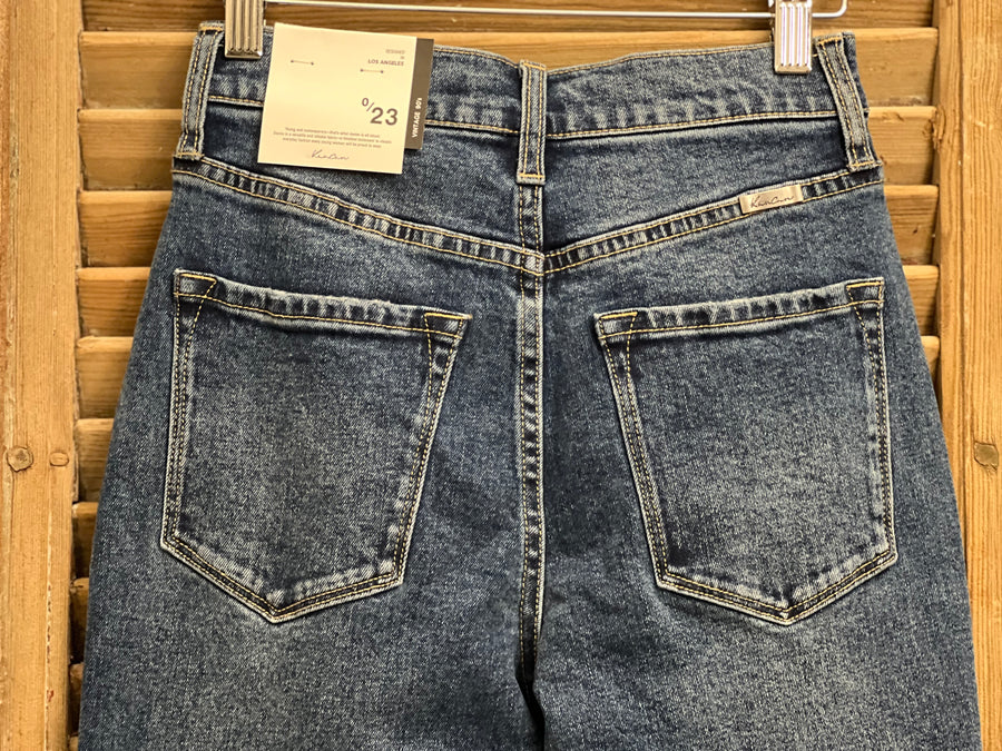 Farrah Vintage Bootcut Button Fly Dark Denim Jeans
