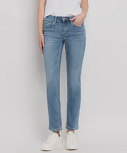 Wanted Mid Rise Slim Straight Ankle Crop Jeans