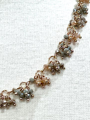 Meghan Browne Dame Natural Multi Cluster Beaded Gold Necklace