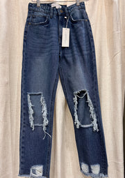 Ava Custom Exclusive Low Rise Distressed Straight Fit Jeans