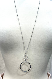 Meghan Browne Fan Silver Clear Pendant Necklace