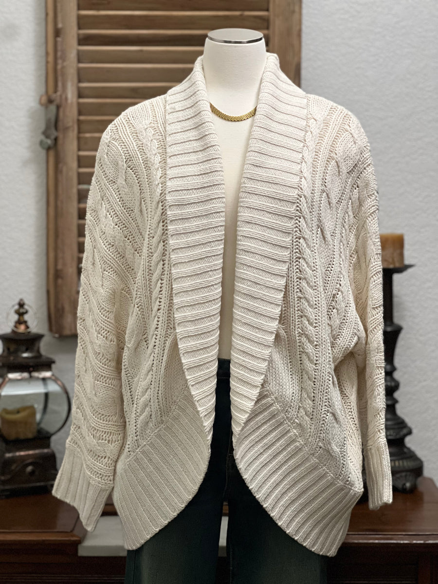 Christie Chunky Cable Knit Open Cardigan