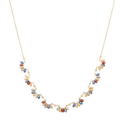 Meghan Browne Eagle Gold Dark Multi Scallop Necklace