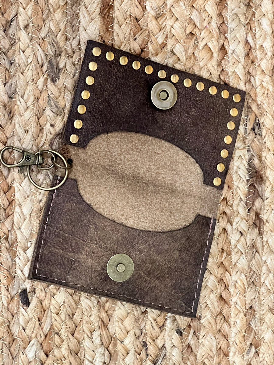 Keep It Gypsy RowdyRanch Becca Key Ring Card Case Wallet with Rivets