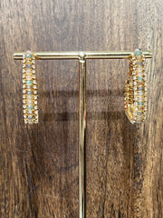 Meghan Browne Walter Light Multi Beaded Drop Hoop Earrings