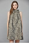 Imelda Floral Jacquard Back Bow A-Line Mini Dress