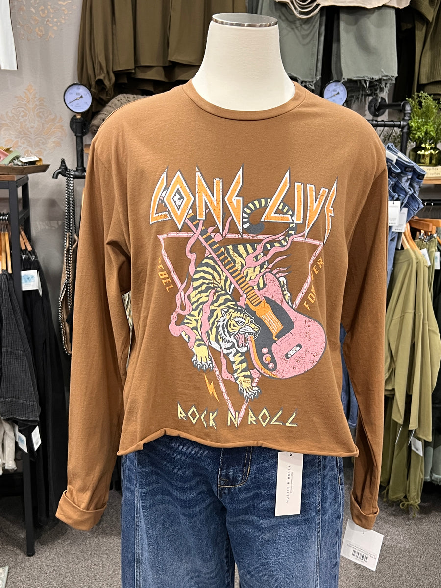 Long Live Rock-N-Roll Tiger Long Sleeve Tee