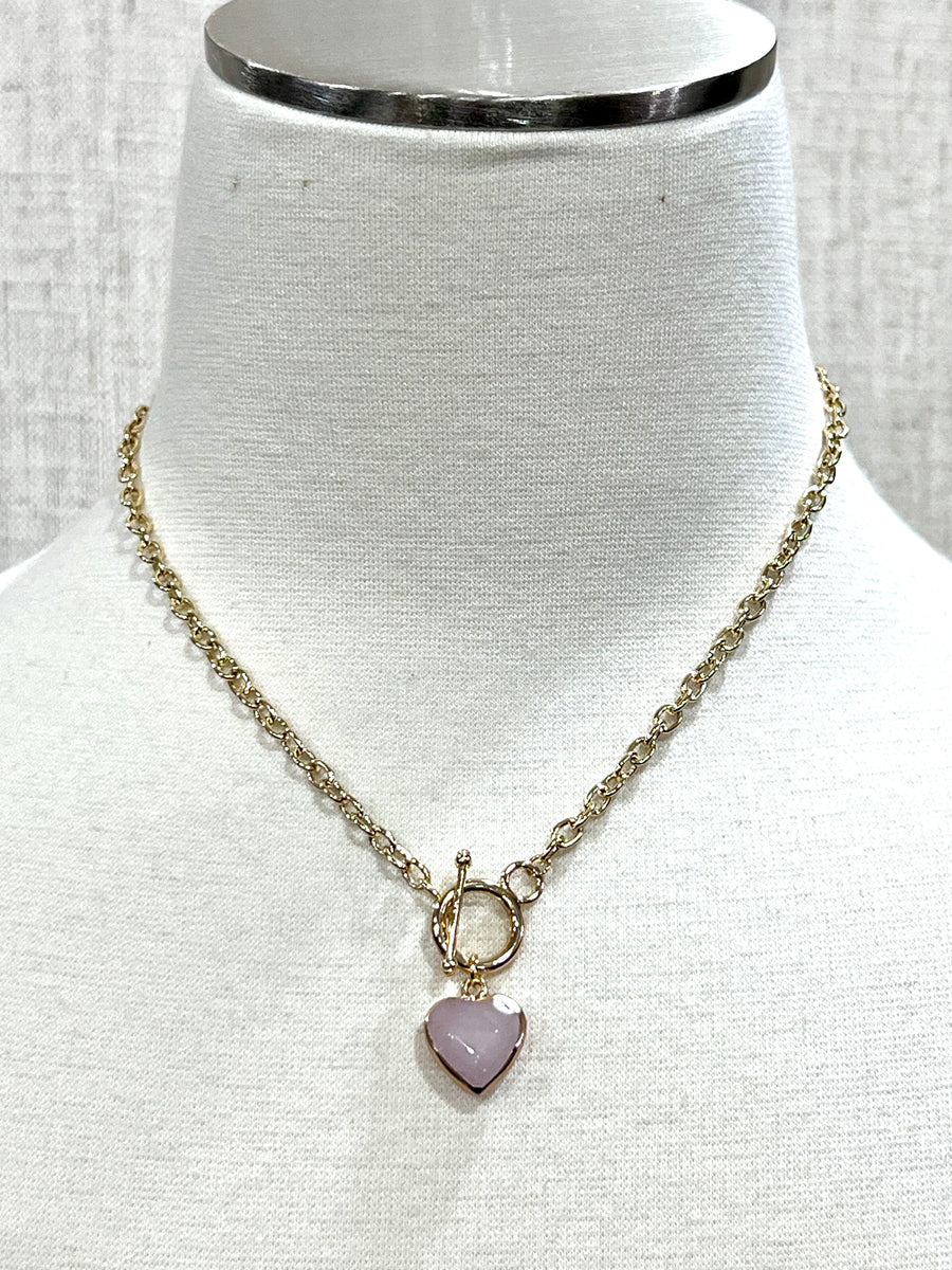 Meghan Browne East Light Pink Heart Necklace