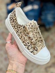 Aman Sparkle Lace Up Print Canvas Sneaker with Crystal Laces