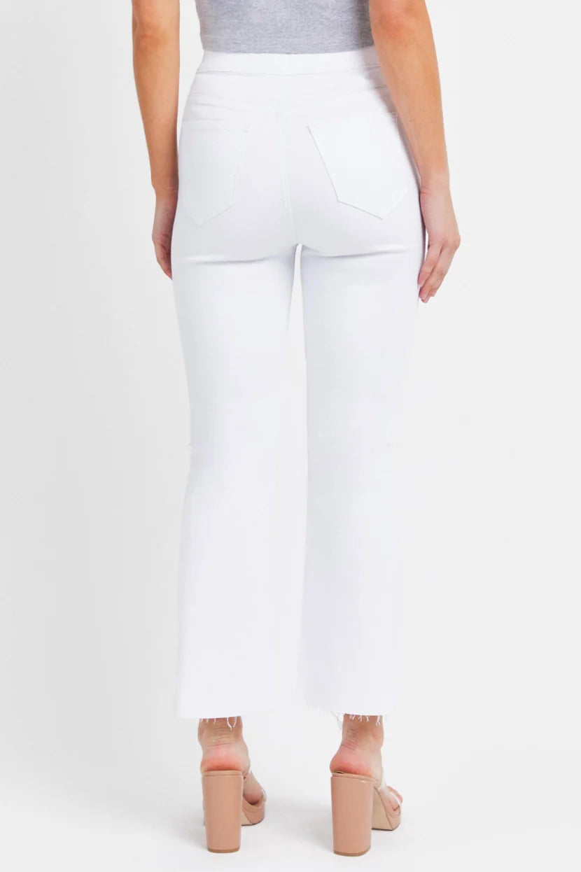 White Lightening High Rise Pull On Crop Flare Jeans