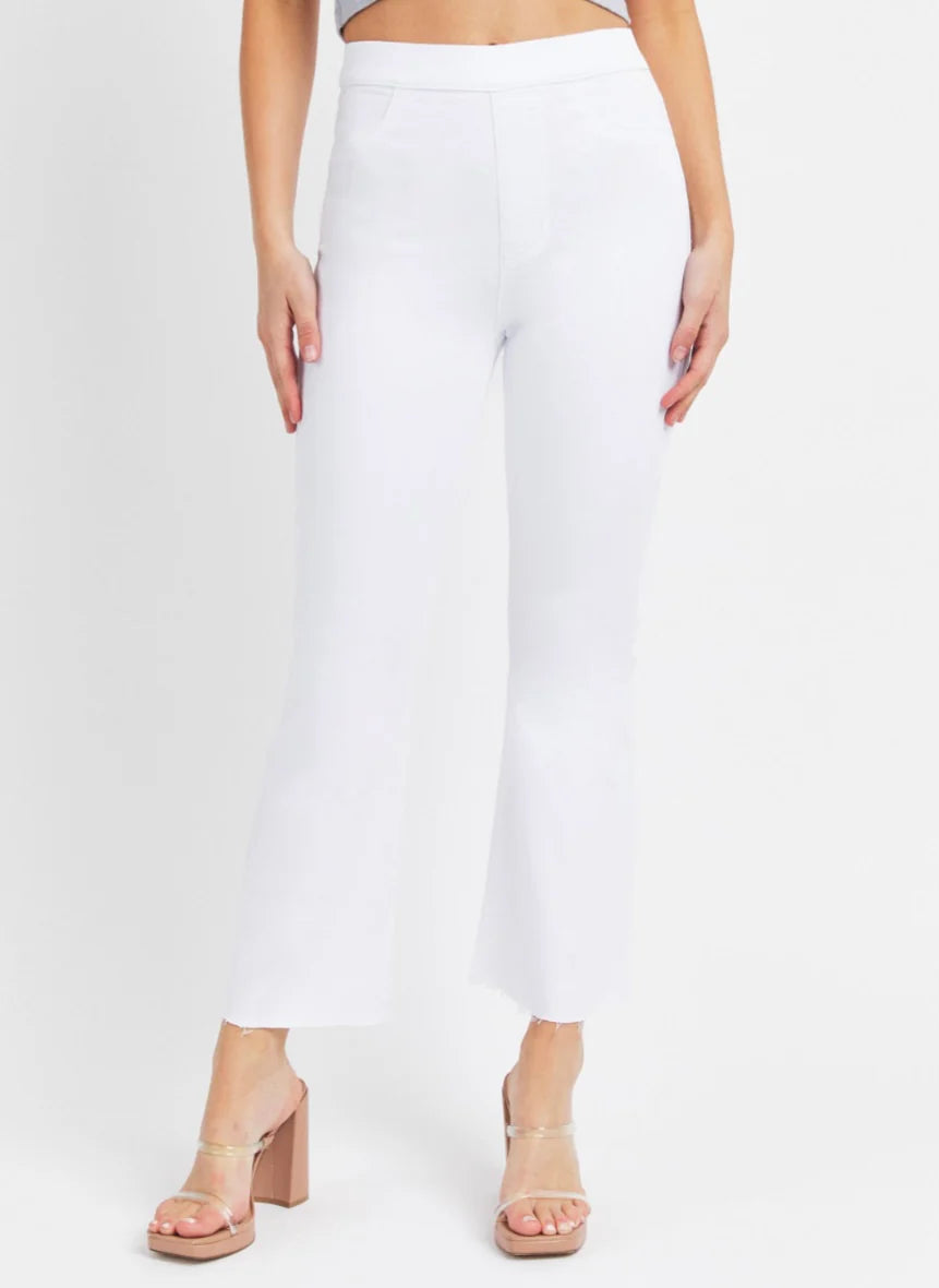 White Lightening High Rise Pull On Crop Flare Jeans