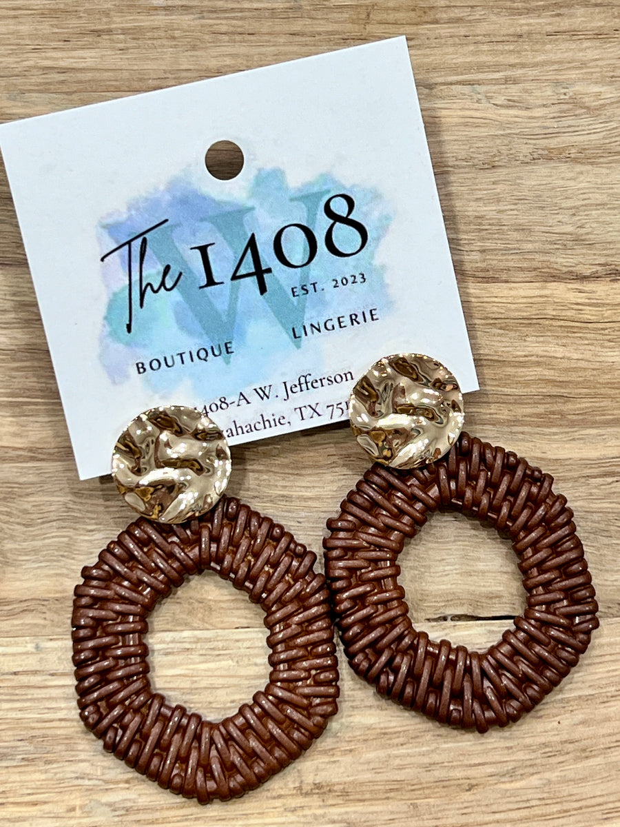 Wicker Woven Drop Earrings
