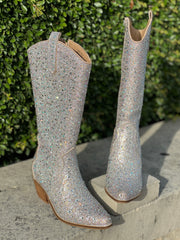 Hey Girl by Corkys "Pony Up" Clear Rhinestone Boots
