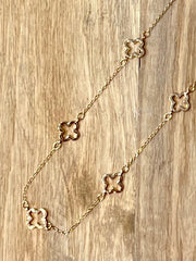 Clover Charm Detail Long Necklace