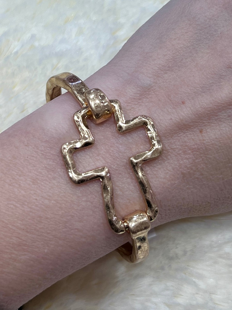 Meghan Browne Lucy Gold Cross Bracelet