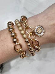 Coin Medallion Pendant Bracelet Set