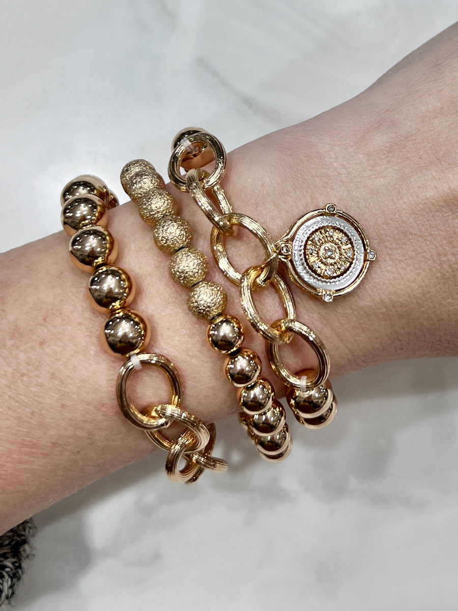 Coin Medallion Pendant Bracelet Set