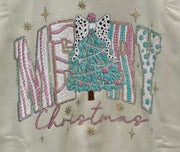 Yarn Pastel MERRY Christmas Bejeweled Sweatshirt