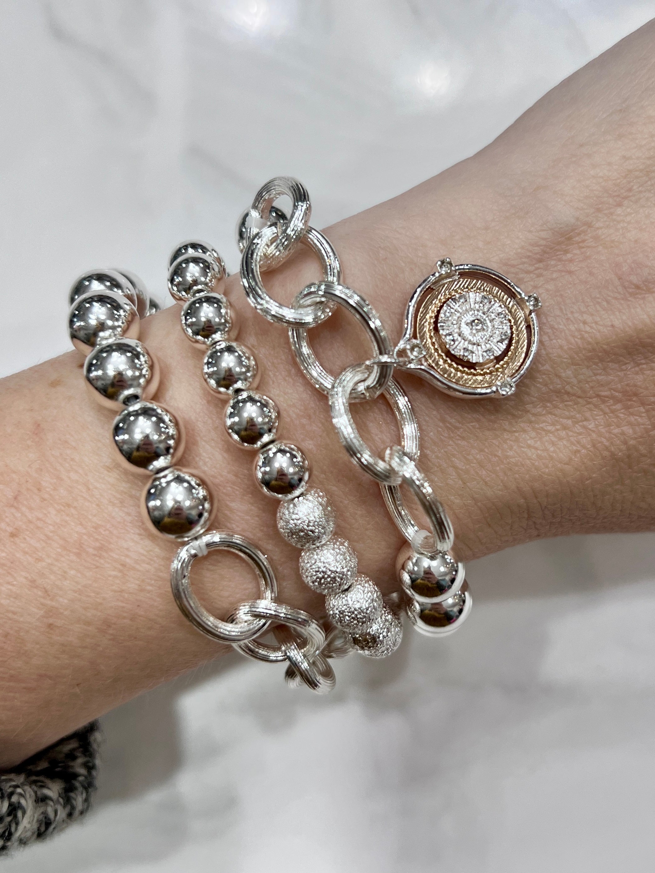 Coin Medallion Pendant Bracelet Set