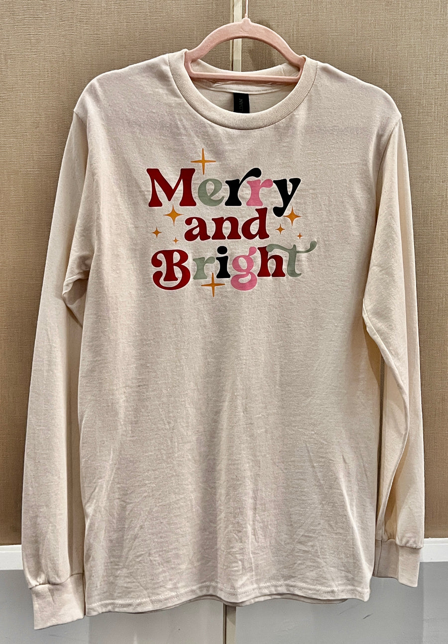 Merry and Bright Long Sleeve Graphic Tee