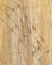 Clover Charm Detail Long Necklace