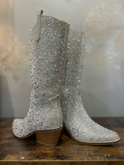Hey Girl by Corkys "Pony Up" Clear Rhinestone Boots
