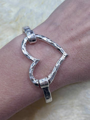 Meghan Browne Mason Silver Heart Bracelet