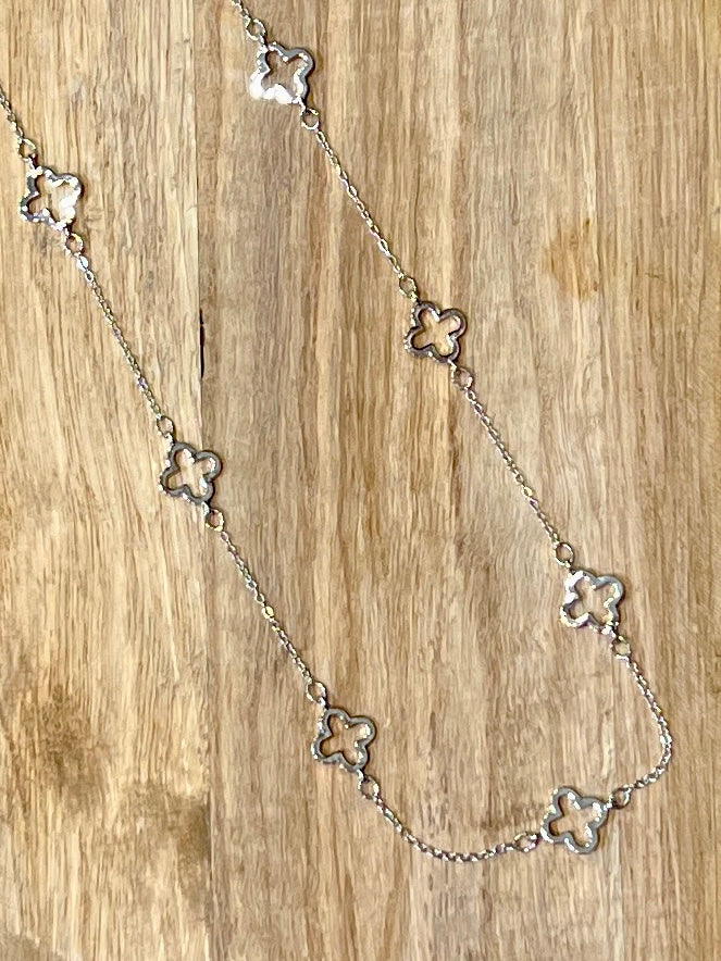 Clover Charm Detail Long Necklace