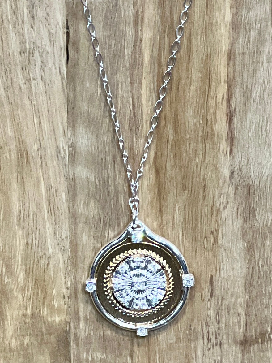 Large Coin Medallion Pendant Necklace