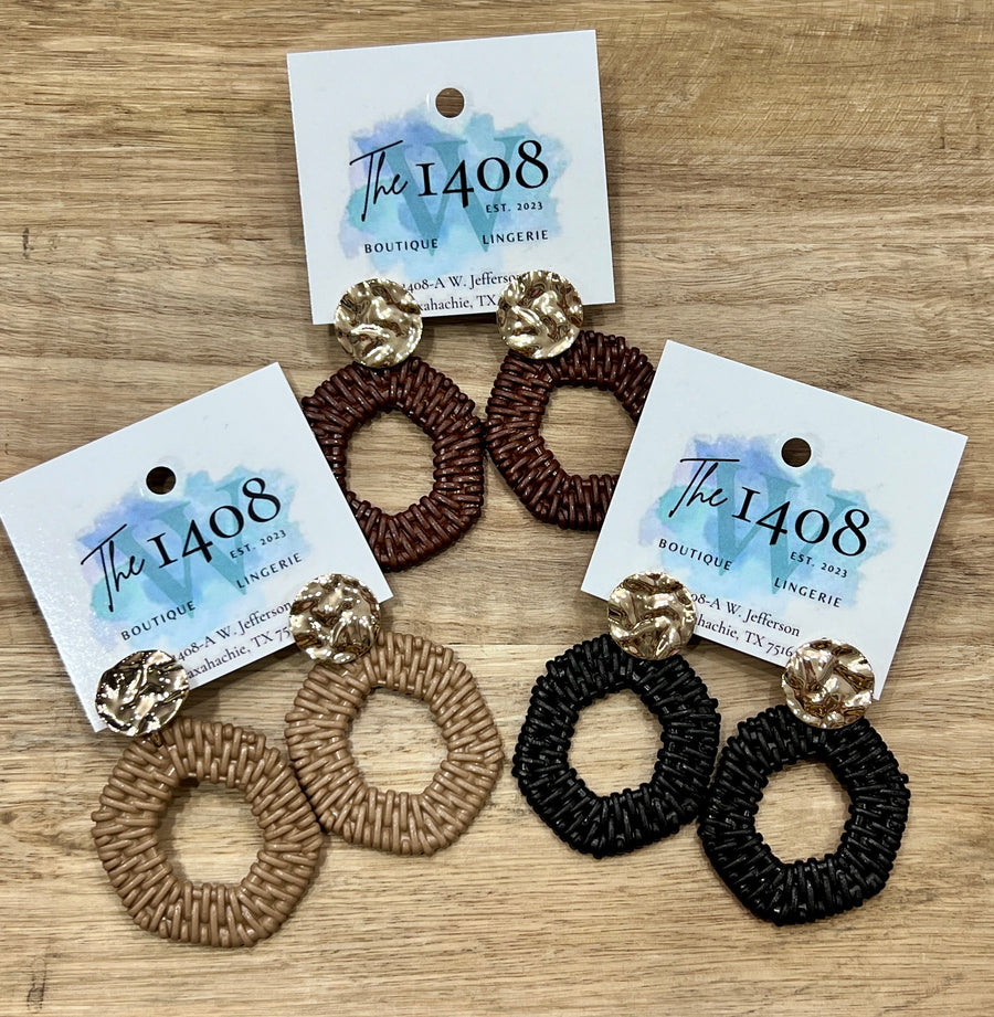 Wicker Woven Drop Earrings