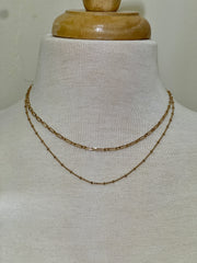 Dainty Gold Double Chain Necklace