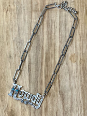 "HOWDY" Silver Necklace