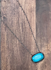 Tallulah Southwestern Turquoise Large Stone Necklace