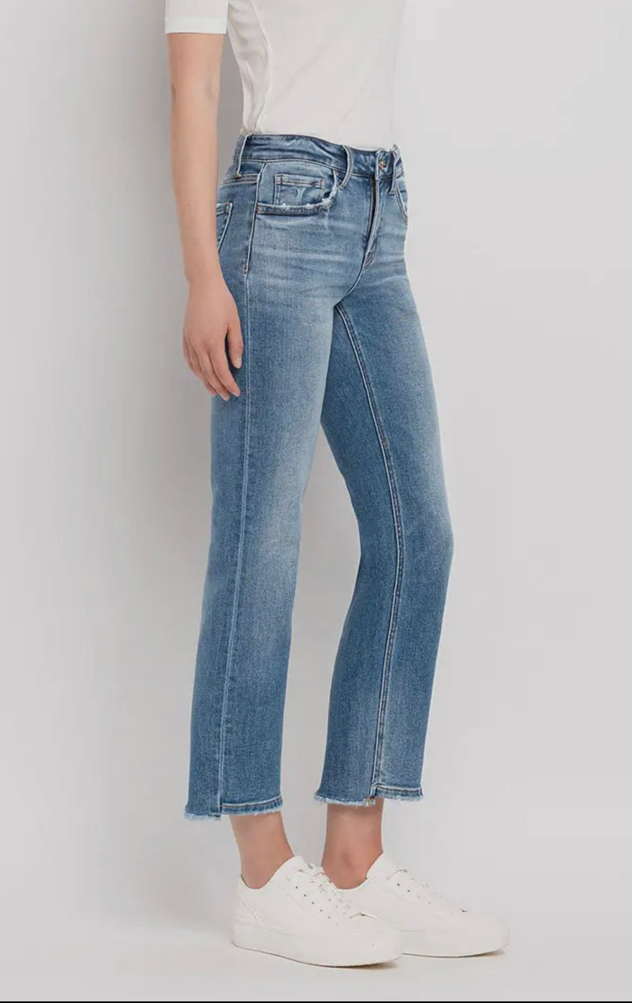 Octane Mid Rise Straight Leg Crop Jeans