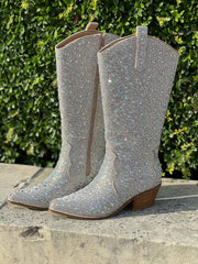 Hey Girl by Corkys "Pony Up" Clear Rhinestone Boots