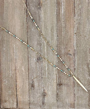 Long Beaded Spike Pendant Necklace