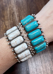 Cheyanne Southwestern Turquoise Stretch Bracelet