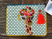 Embroidered Zipper Pouch