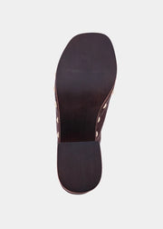 Geneva Brown Suede Stud Accent Heeled Clog by SHU SHOP
