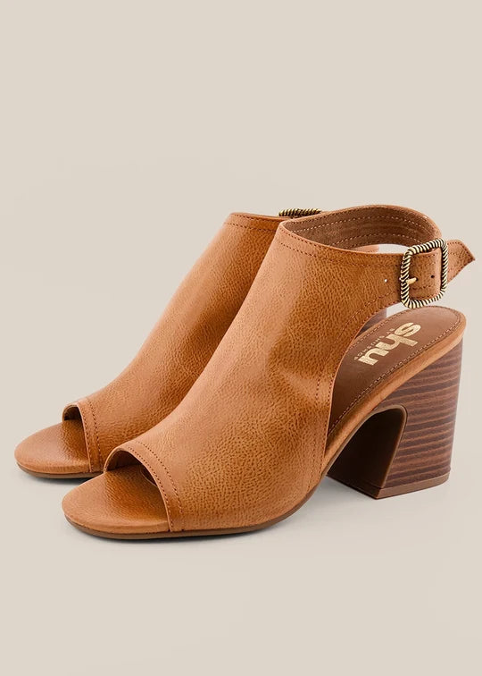 Ghita Camel Heeled Sandal by Shu Shop