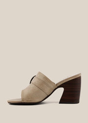 Giselle Ivory Heeled Slide Mule by Shu Shop